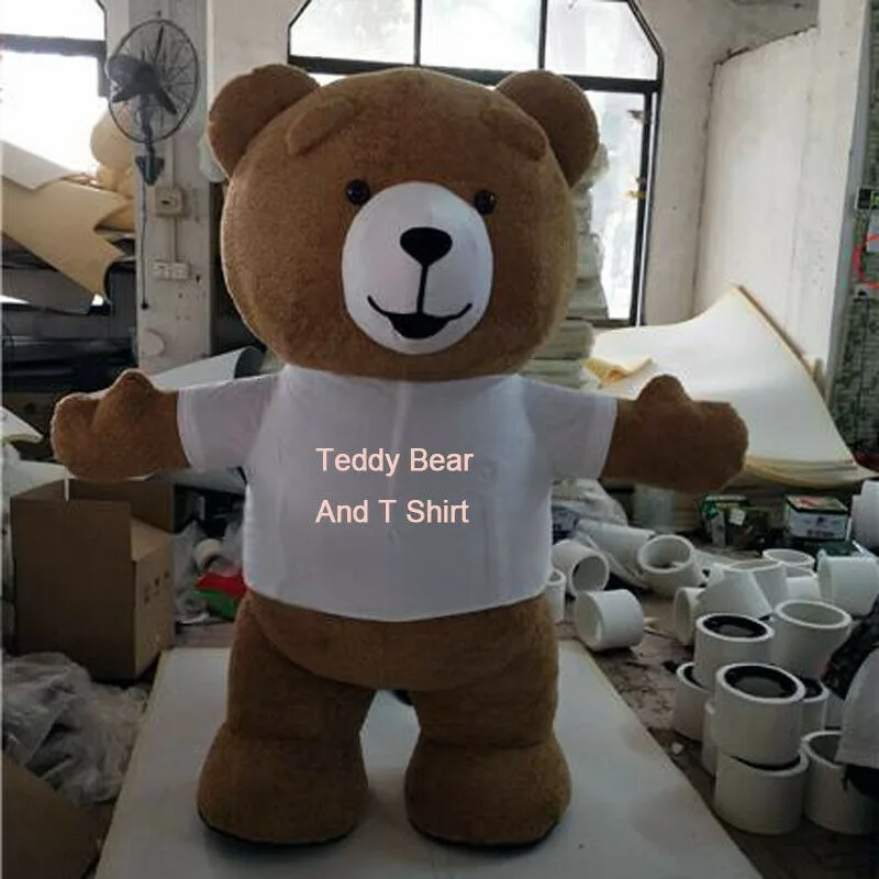 Inflatable Teddy Bear + T Shirt + Logo Mascot Costume Suit Dress Adult 1.5-1.8m Event Apparel Cartoon Character Birthday Clothes