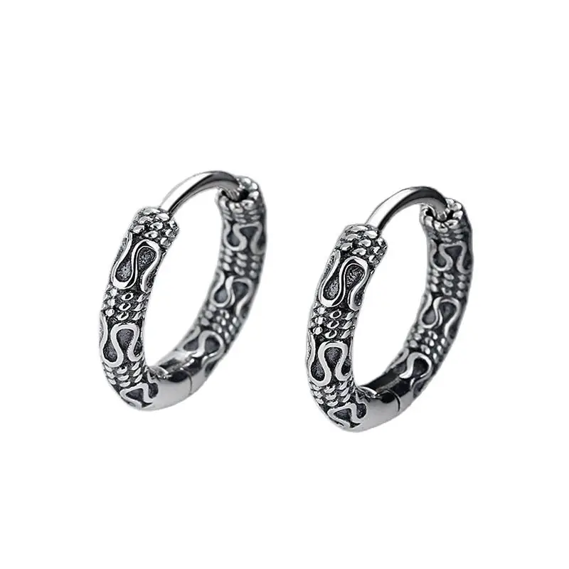 Small Ring Hoop Earrings for Men Women Fashion Vintage Filigree Earrings Silver Color Jewelry Beautiful Gifts