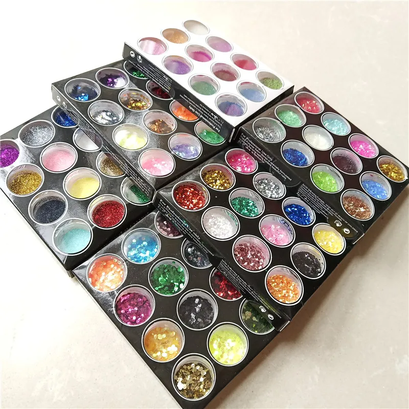 24/45/72 Colors Set DIY Diamond Glitter Powder for Temporary Tattoo Kids Child Face Body Painting Decorate Christmas Nail Art To