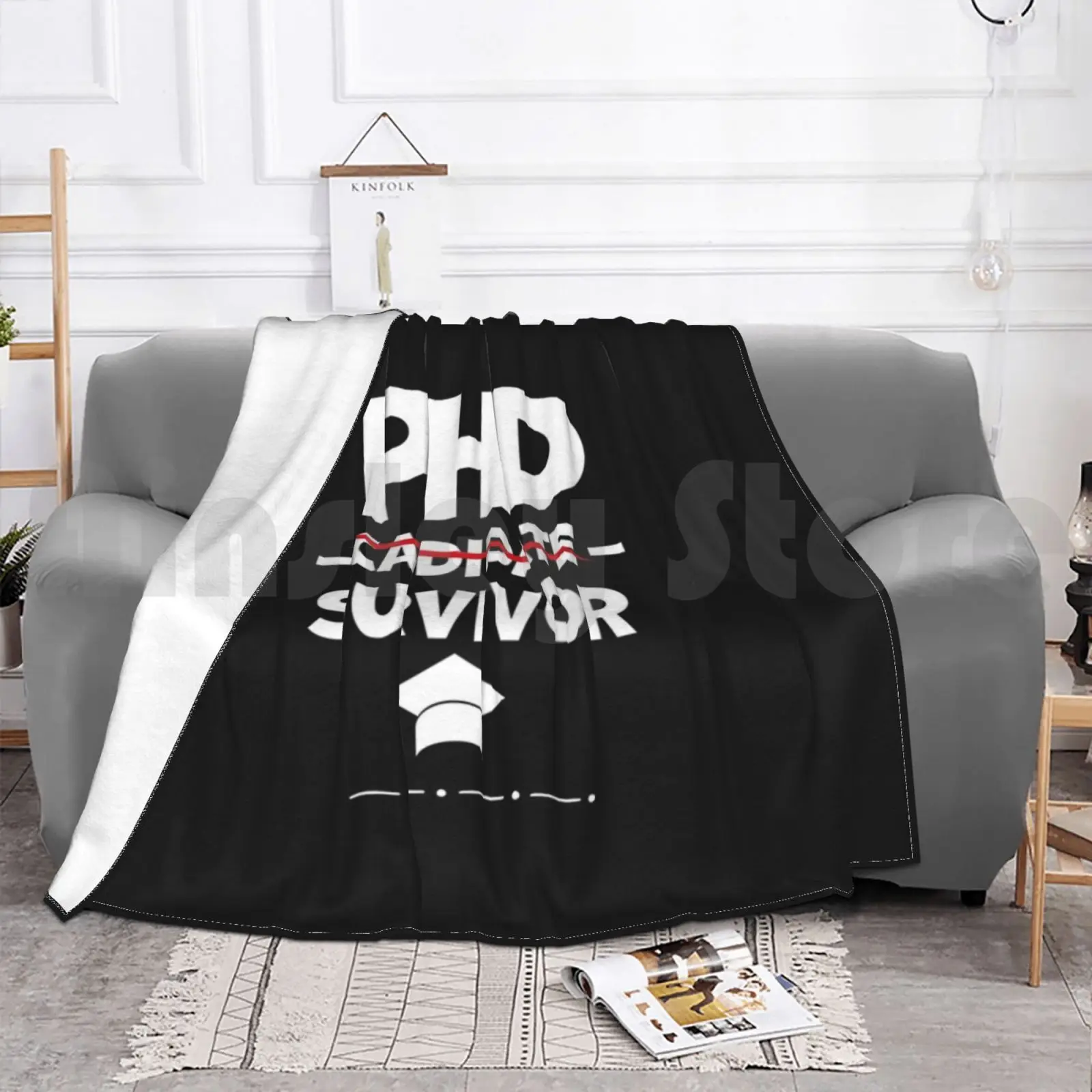 Phd Candidate Survivor-Phd Graduation Blanket Super Soft Warm Light Thin Phd Candidate Survivor Phd Graduate Funny view 4