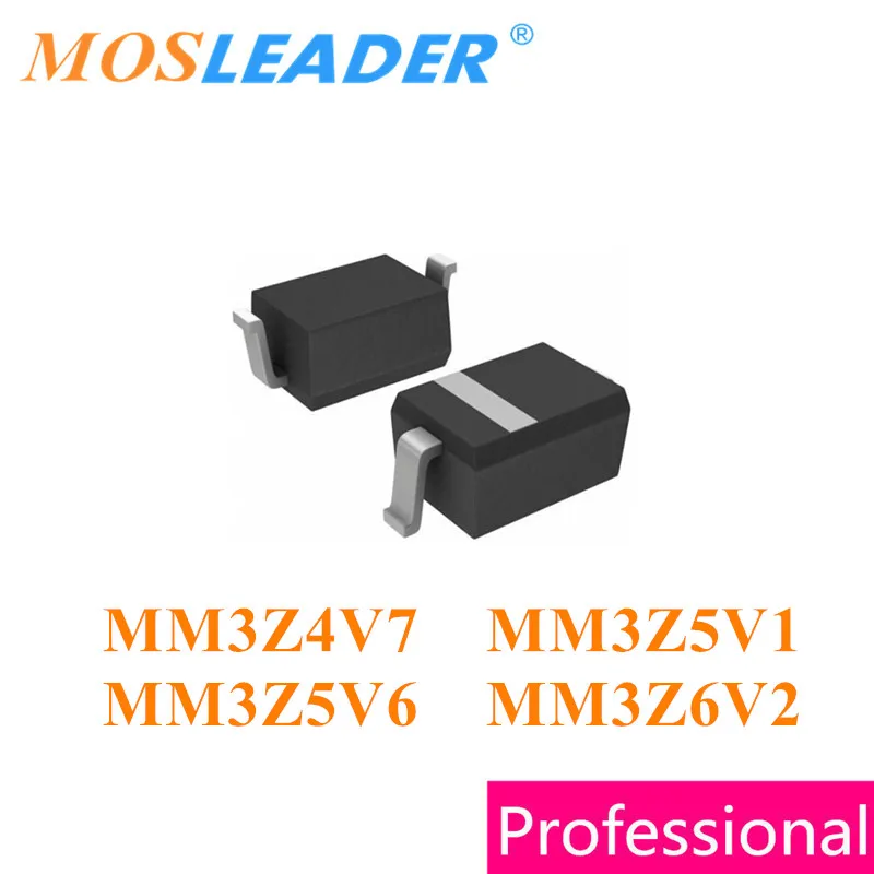 Mosleader 3000pcs SOD323 MM3Z4V7 4.7V MM3Z5V1 5.1V MM3Z5V6 5.6V MM3Z6V2 6.2V 0805 MM3Z4V7T1G MM3Z5V1T1G MM3Z5V6T1G MM3Z6V2T1G