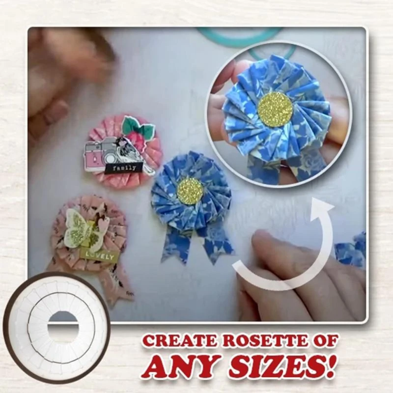 DIY Rosette Brooch Handmade Ribbon Flower Making Tool Badge Button Ornament Rose Maker Patchwork Accessory