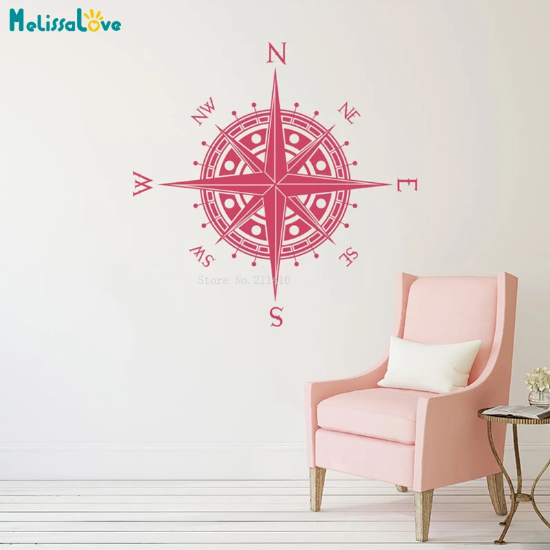 Detailed Compass Wall Decals The Celeste Fits On Walls Ceilings Tables Self-adhesive Home Decor Murals YT5380