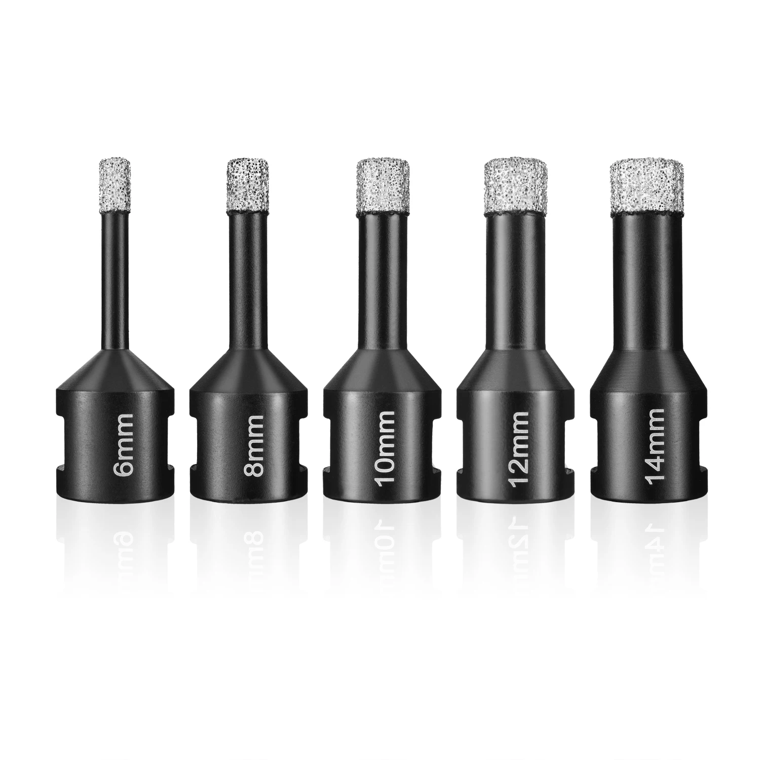 Dry Diamond Core Drill Bits for Porcelain Granite Tile Glass Ceramics Marble 6/8/10/12/14mm Drill Bits Set Granite Marble Drill