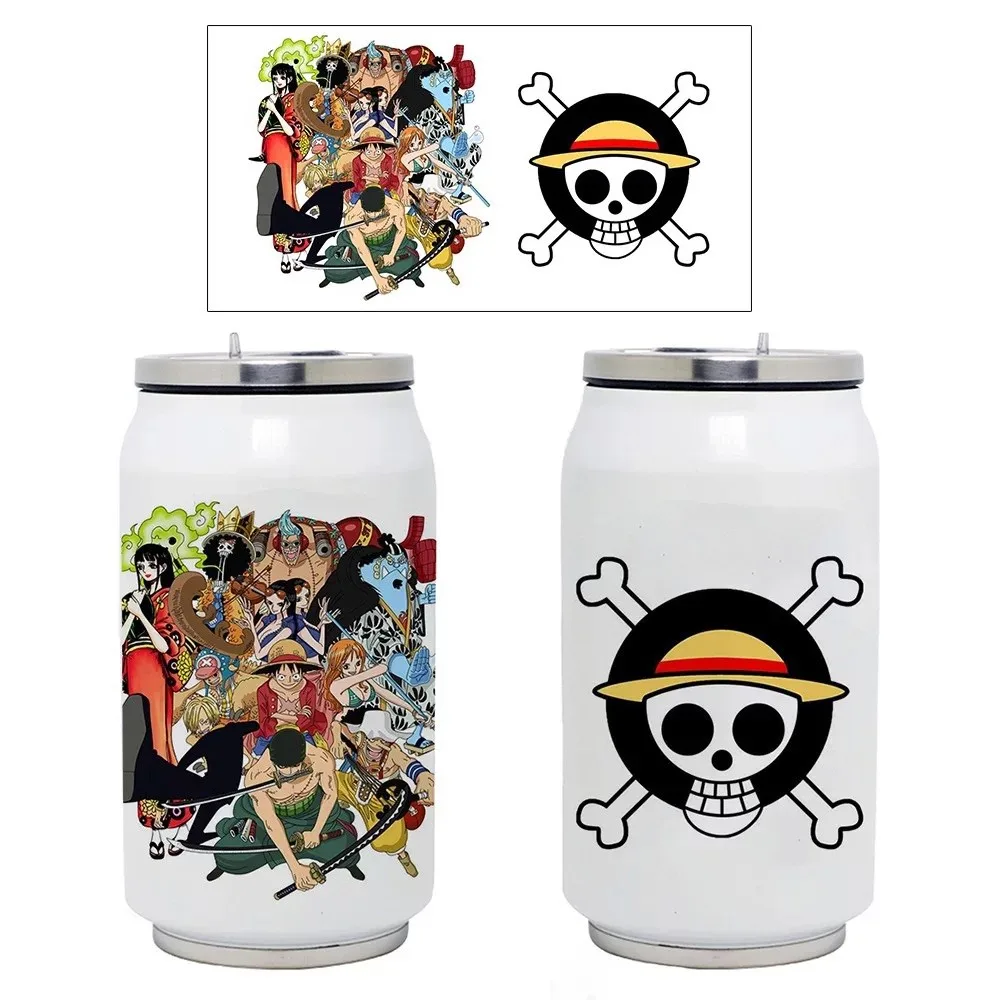 Anime Game Vacuum Cup One Piece Luffy Cosplay 304 Stainless Steel Vacuum Flask Coffee Mug Cola Shape Water Can with Nipple Gift