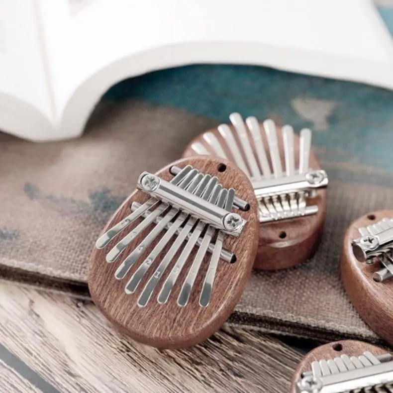 Thumb Piano Mini 8 Key Kalimba Water Drop Shape Mahogany Thumb Piano Mbira Decoration Instrument