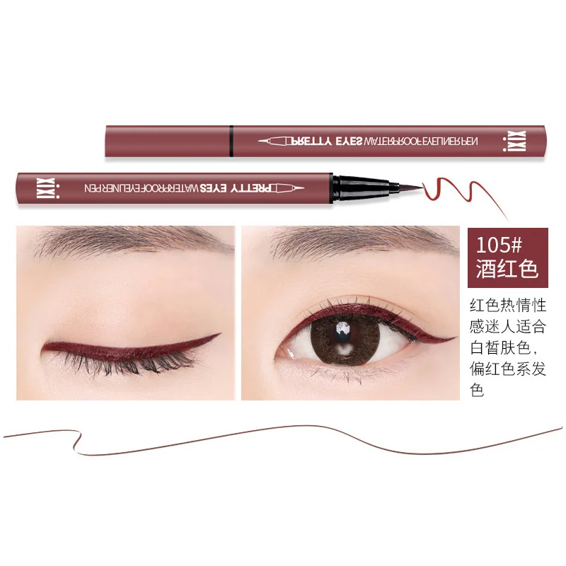 Waterproof  Fast Dry Smooth Eyeliner Pencils 5 Colors Eyes Brown Black Red Color Pigments Liquid Eye Liner Pen Make Up Tools