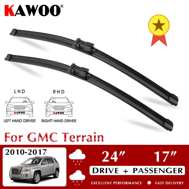 

Автомобильные стеклоочистители для GMC Terrain 2010-2017 лобовое стекло аксессуары для переднего окна 24 "+ 17" LHD RHD Fit U Hook Arm