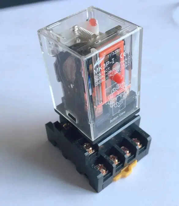 MK3P-I DC12V  DC24V AC110V AC220V AC24V AC380V AC36V AC12V DC36V Relay 11-Pin 10A 250VAC With PF113A Socket Base