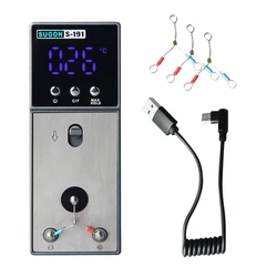 SUGON S-191 Soldering Iron Tip Temperature Tester Portable LCD Digital Display With Temperature Tester 4 PCS Lead Free Sensors