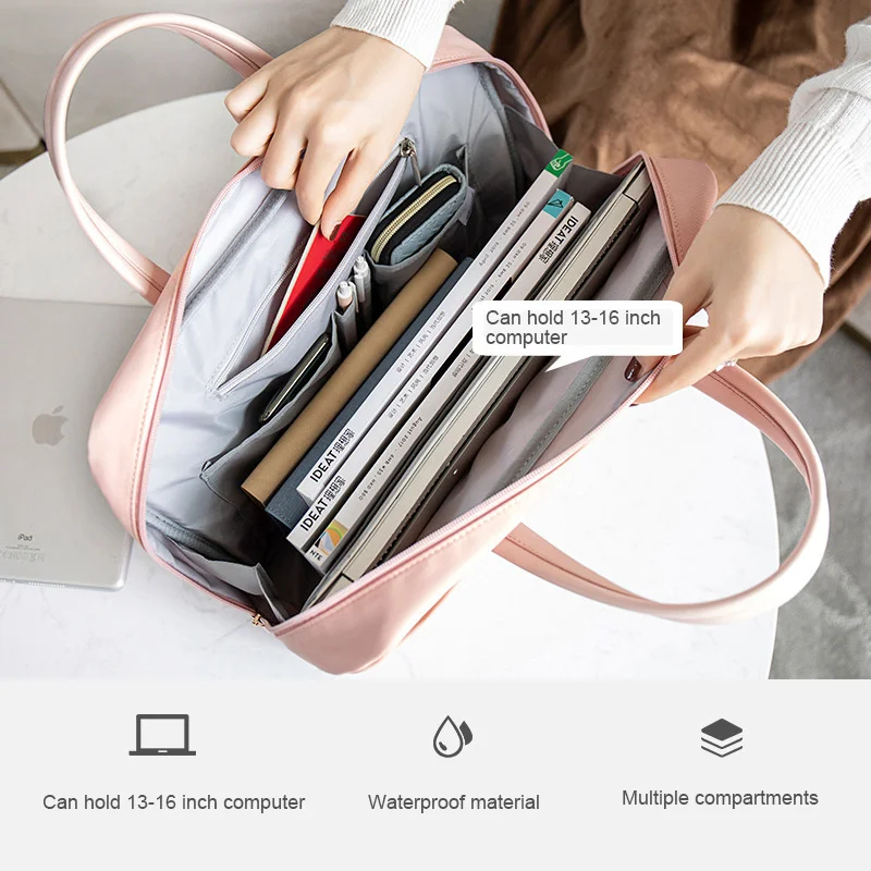 High Quality Women Laptop Bags Fashion Waterproof Nylon Female Briefcase Bag For Woman Laptop Handbags For 13 14 15\