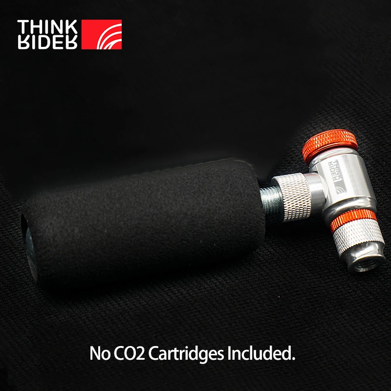 ThinkRider – pompe CO2 pour vélo Schrader Presta, adaptateur de gonfleur de vélo, Tube de pneu en aluminium, Mini taille, pompes vtt, cartouche CO2