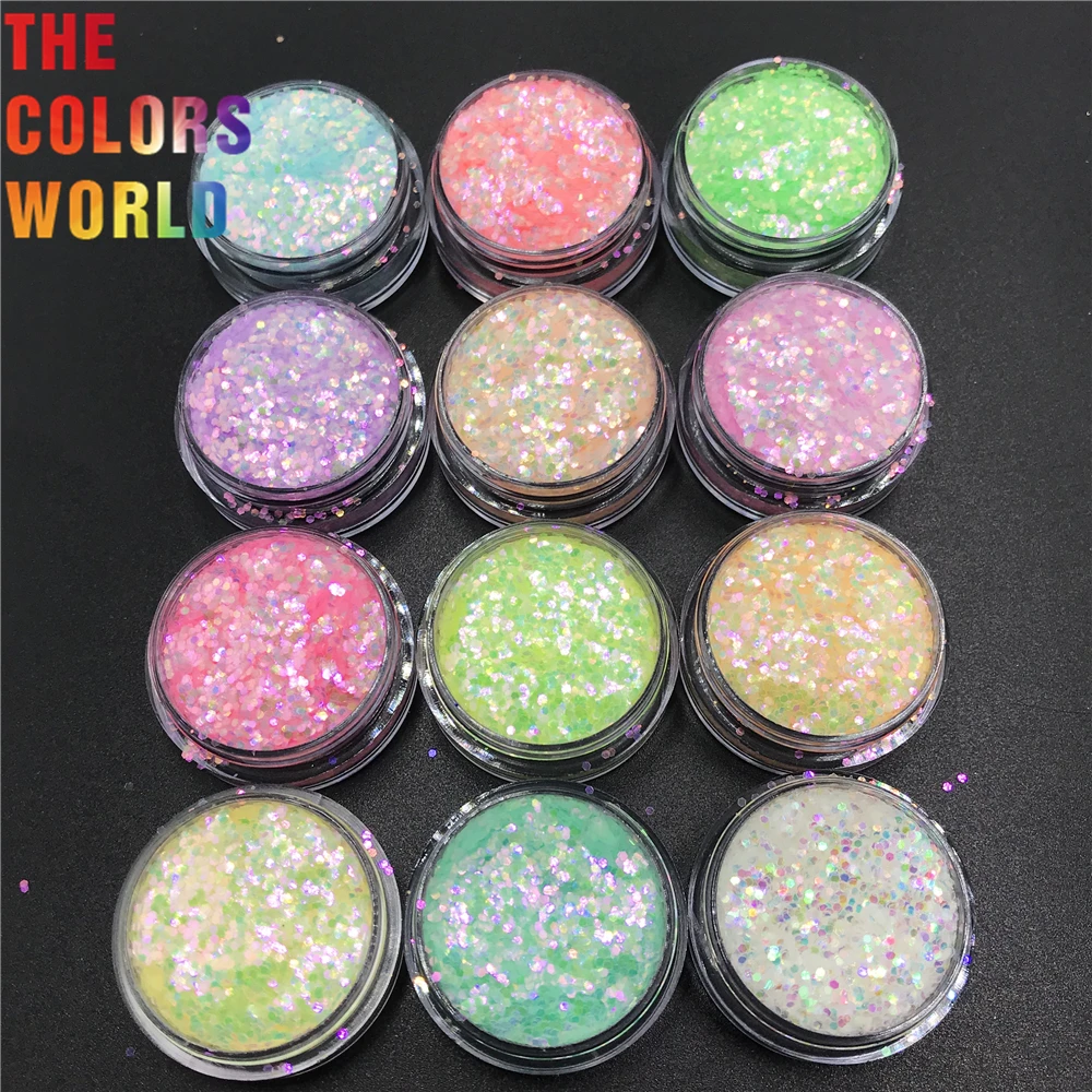 

TCT-566 Hexagon Iridescent Rainbow Nails Glitter Nail Art Decoration 청키 글리터 네일 아트 Tumbler Crafts Manicure Festival Accessories