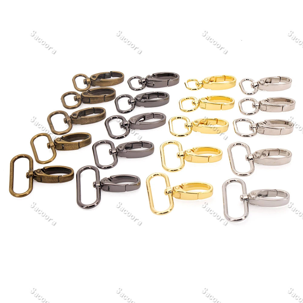 5pcs 15/20/25/32mm/38mm Metal Snap Hook Lobster Clasp Collar Carabiner Belt Buckles DIY KeyChain Bag Part Accessories 4 Colors