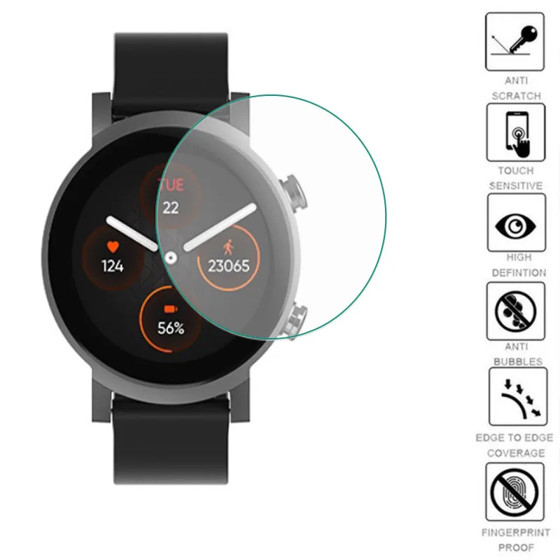 Película protectora transparente de TPU suave para reloj inteligente Ticwatch E3, Protector de pantalla para reloj inteligente deportivo, 5 uds.