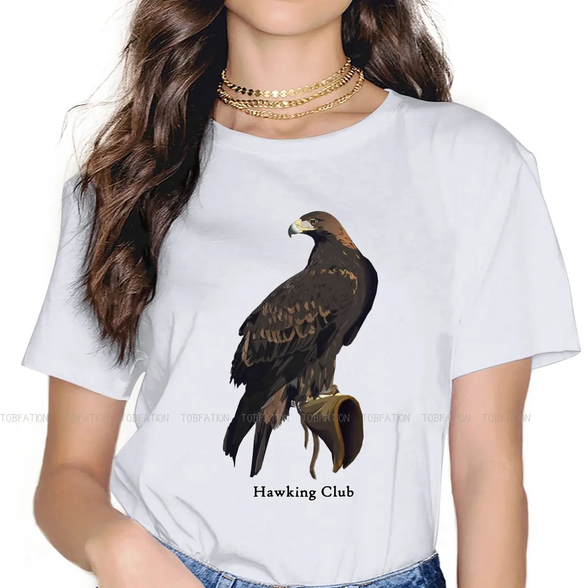 CHC Golden Eagle Women TShirt Falconry Austringer Hawk Girls Graphic Tops O-neck Female T Shirt 5XL Funny Hipster Gift