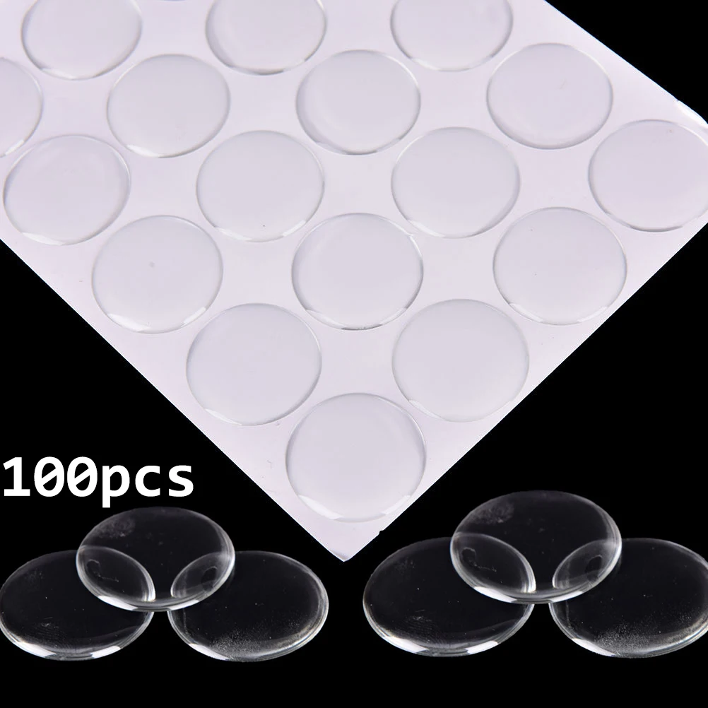 100pcs/sheet 25mm Clear Epoxy Stickers Round Dome 3D Crystal Resin Self Adhesive Patch Dots Label For Bottle Caps Crafting DIY