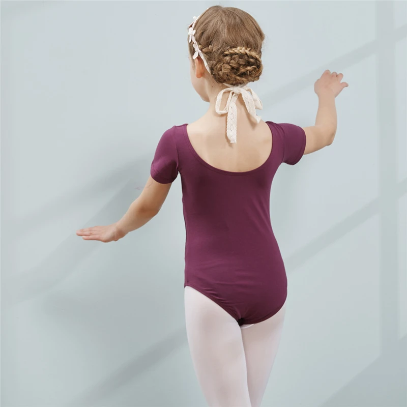 Short Sleeve Cute Dance Leotards for Girls, Cotton Ballet Dancewear, Toddler Lovely Ballet Leotards, Kids Ballet Leotards