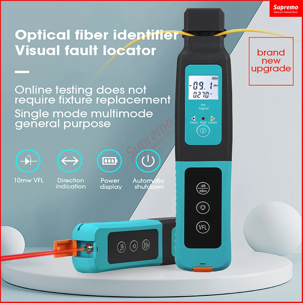 5/10pcs AUA-40 Fiber Optic Identifier Live Fiber Optical Identifier with Built in 10mw Visual Fault Locator 800-1700nm SM MM