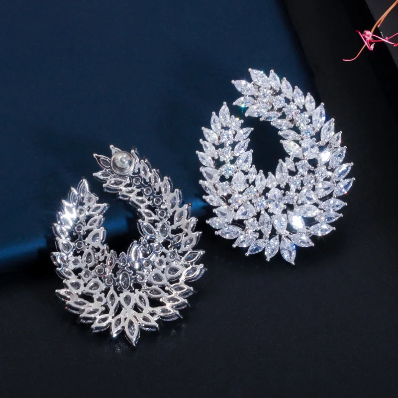 CWWZircons Luxuriöse, beliebte Wassertropfen-Ohrringe mit Mikro-Pavé-Zirkonia, Naija Hochzeitsohrringe, modischer Damenschmuck für Partys, Großhandel E0338 – Detail 5