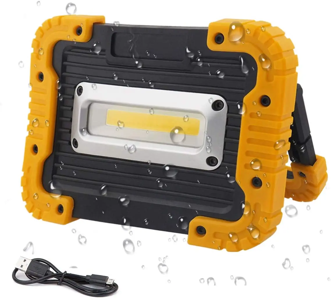 Rechargeable LED Work Light COB Waterproof Job Light Portable Floodlight for Job site Lighting, Car Repairing, Outdoor