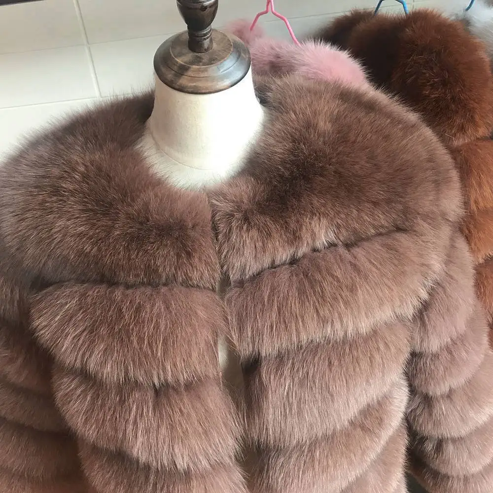 100% Natural Fur Jacket Real Fur Coat Winter Jacket Women Natural Fox Fur Luxury Fashion 50cm Short Jacket Wholesale Hot 2022
