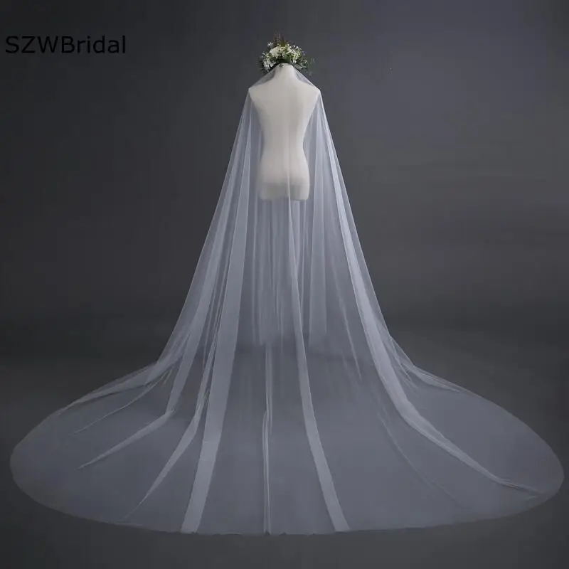 New Arrival One Layer White Ivory Wedding Veil Cheap Wedding accessories Bride Welon matrimonio Bridal Veils Welon katedralny