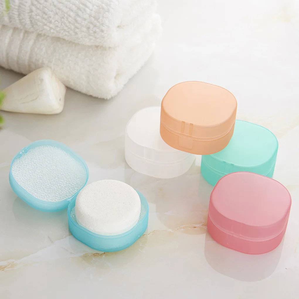 Square Travel Portable Soap Box Translucent Plastic Durable Small Lightweight Aerobic Handmade Sponge Soap Case Bathroom Supply