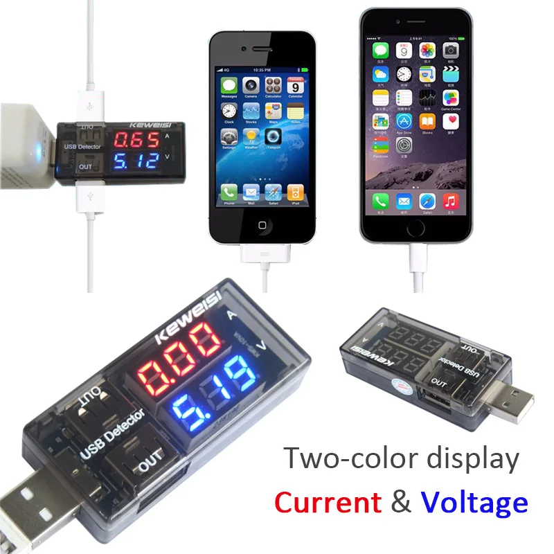 Blue Red Dual Display USB Tester 5V 12V Digital Voltmeter Ammeter Car Voltage Meter Detector Monitor Power Bank Charger Doctor