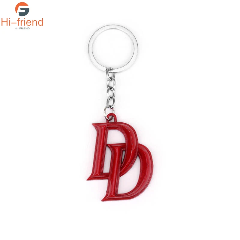 Movie Daredevils DD Alloy Keychain Pendant Christmas Gift Double D Boutique Gift Logo Key Ring for Fans Collection Jewelry