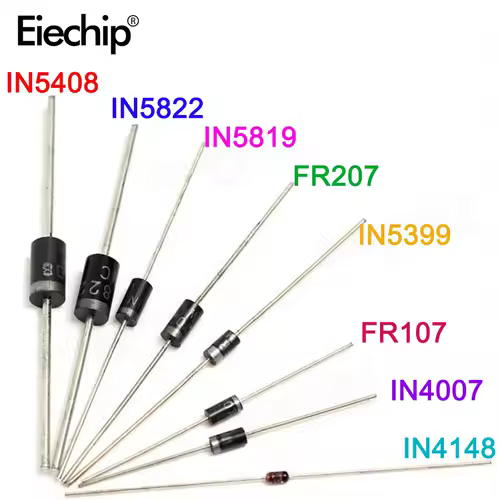 100pcs/lot Rectifier Diode set pack 1N4148 1N4007 1N5819 1N5399 1N5408 1N5822 FR107 FR207 Electronic Components diy assorted kit - Image 2