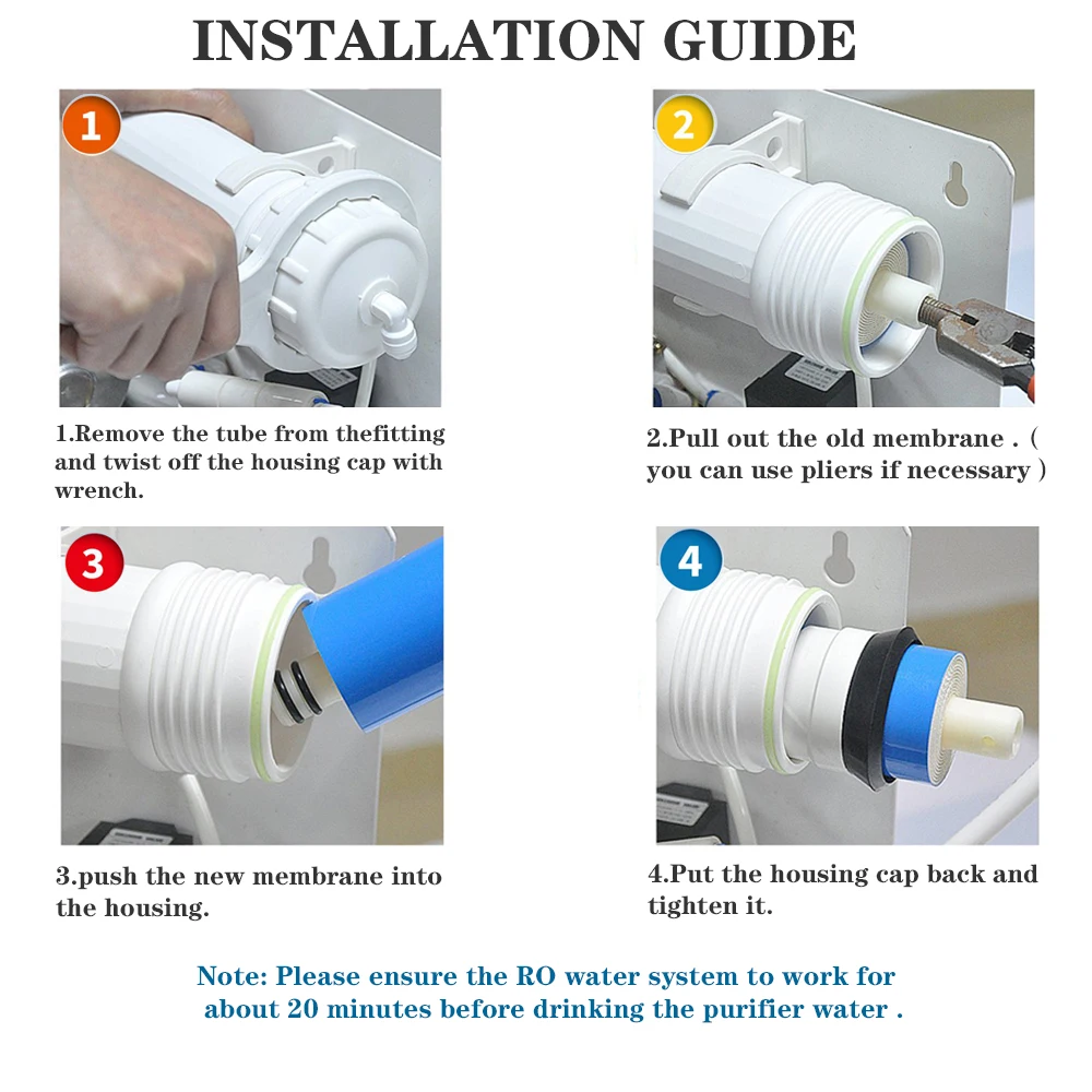 VONTRON Umkehrosmose RO Membran 75GPD / 100GPD Ersatz Wasser Filter System Trinkwasser ULP1812-75 / ULP2012-100