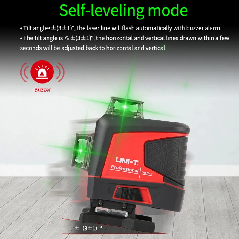 Imagem -02 - Auto-nivelamento Green Laser Beam Line Leveler Cruz Vertical 12 16 Linhas 360 Nível Laser Uni-t3d