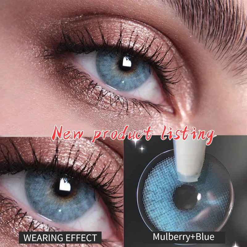 OVOLOOK-Lenses 2pcs/pair Mulberry Series Natural Pupil Colored Lenses for Eye Myopia Contact Lenses Eye Prescription Color Lens