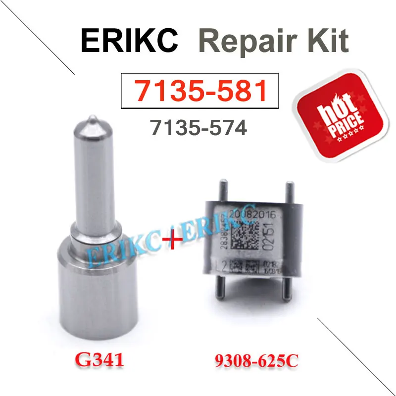 

ERIKC 7135-581 7135-574 Diesel Fuel Injector Overhual Kits Nozzle G341 L341PBD Control Valve 9308-625C for 28231014 1100100-ED01