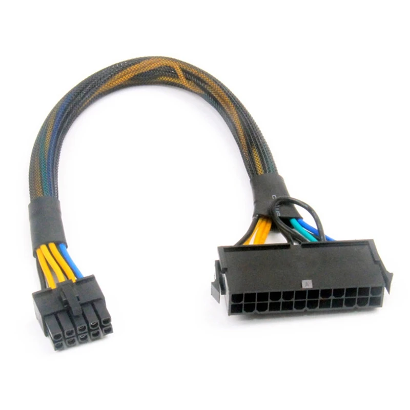 24 pinos para 10 pinos atx psu principal adaptador de alimentação trançado cabo sleeved para ibm para lenovo pc e servidores 12-Polegada (30cm)