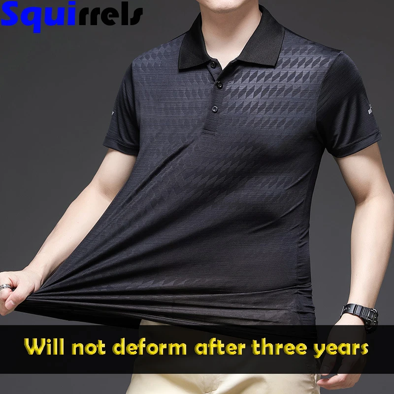 

Business ice silk polo shirt short-sleeved men's t-shirt summer new loose casual men's clothing