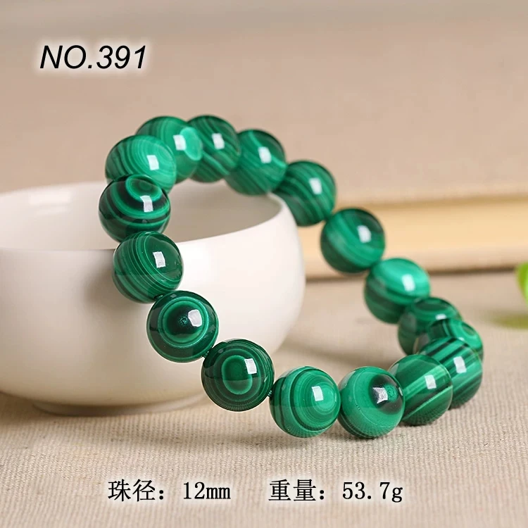 Natural Green Malachite Chrysocolla Woman Men Bracelet Stretch Crystal Charm Fashion Round Beads Bracelet 10mm 12mm 14mm AAAAA