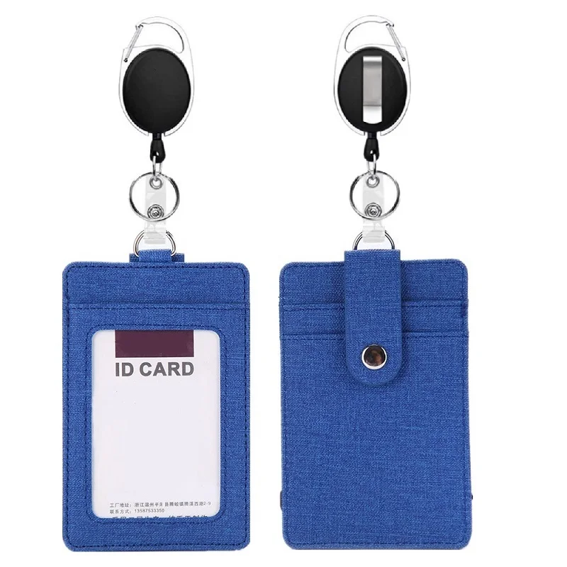 Retrátil PU Leather ID Card Holder para Homens e Mulheres, Titular do Cartão, Bus Pass Case, Tampa Transparente, Titular do Cartão de Crédito Bancário, Portátil, 1Pc