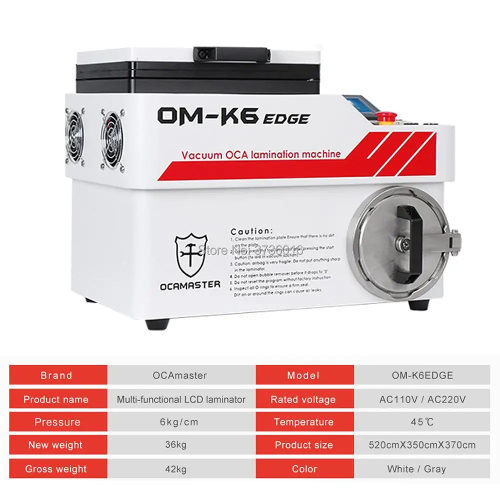 

OM-K6 Edge OCAMaster All in one Laminating Machine Vacuum Automatic Bubble Remover For Phone Edge Lcd Screen Oca Glass Laminator