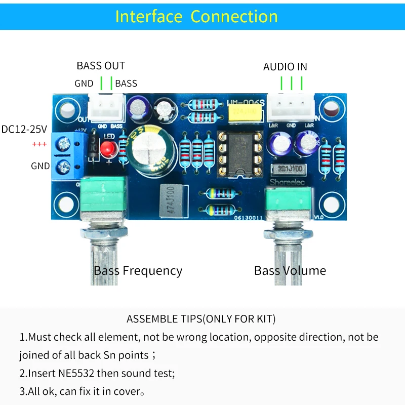 UNISIAN ローパス低音フィルタープリアンプボード NE5532 オペアンプ HIFI オーディオプリアンプアンプ用