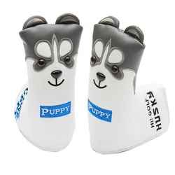 New  Golf Putter Headcover PU Leather Dustproof Lovely Husky Animal Head Cover For Putter