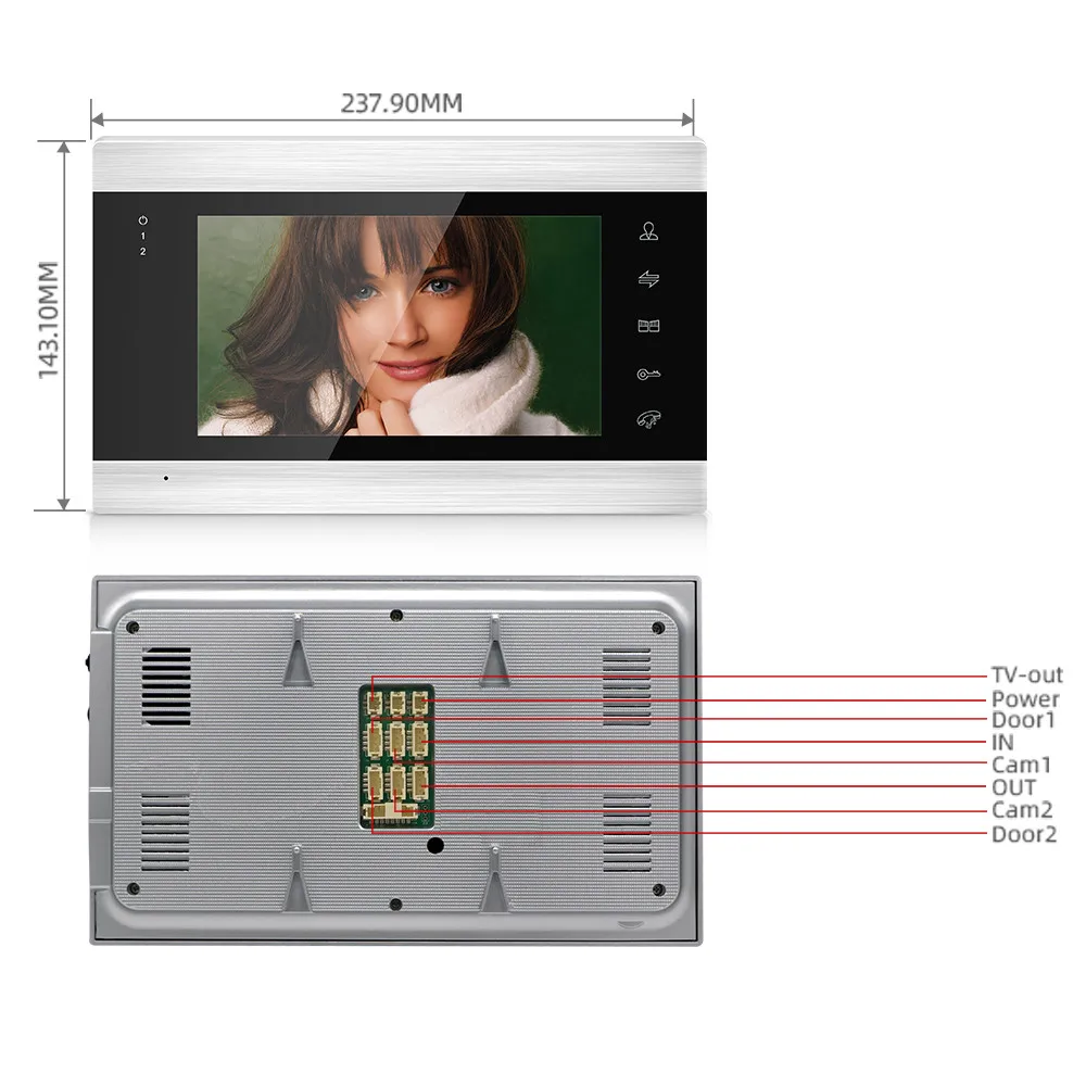 Jeatone 7Inch Video Intercom Systeem Voor Appartement Beveiliging Ahd 720P Deurtelefoon Tuya Wifi Unlock Video Deurbel