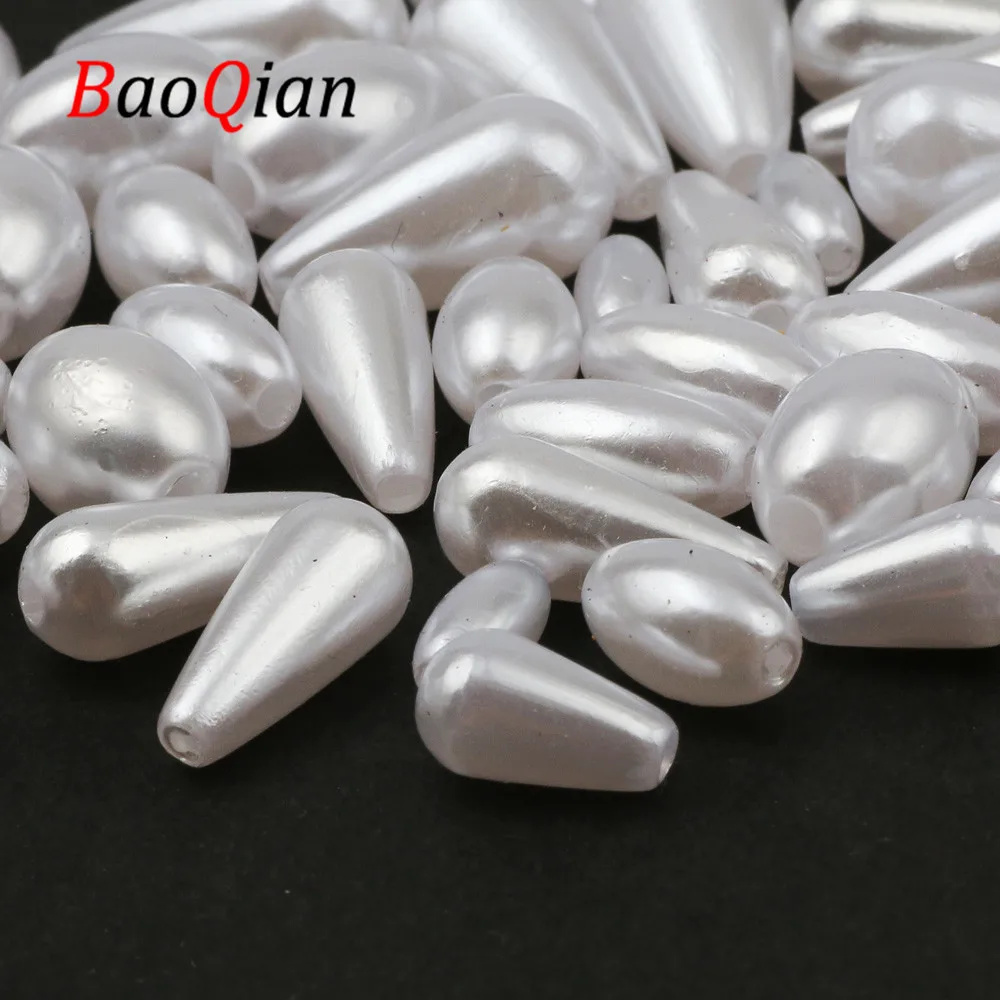 White Drop Shape Oval Imitation Pearls For Jewelry Making Diy Charm Necklace Bracelet Loose Spacer Beads Accessories