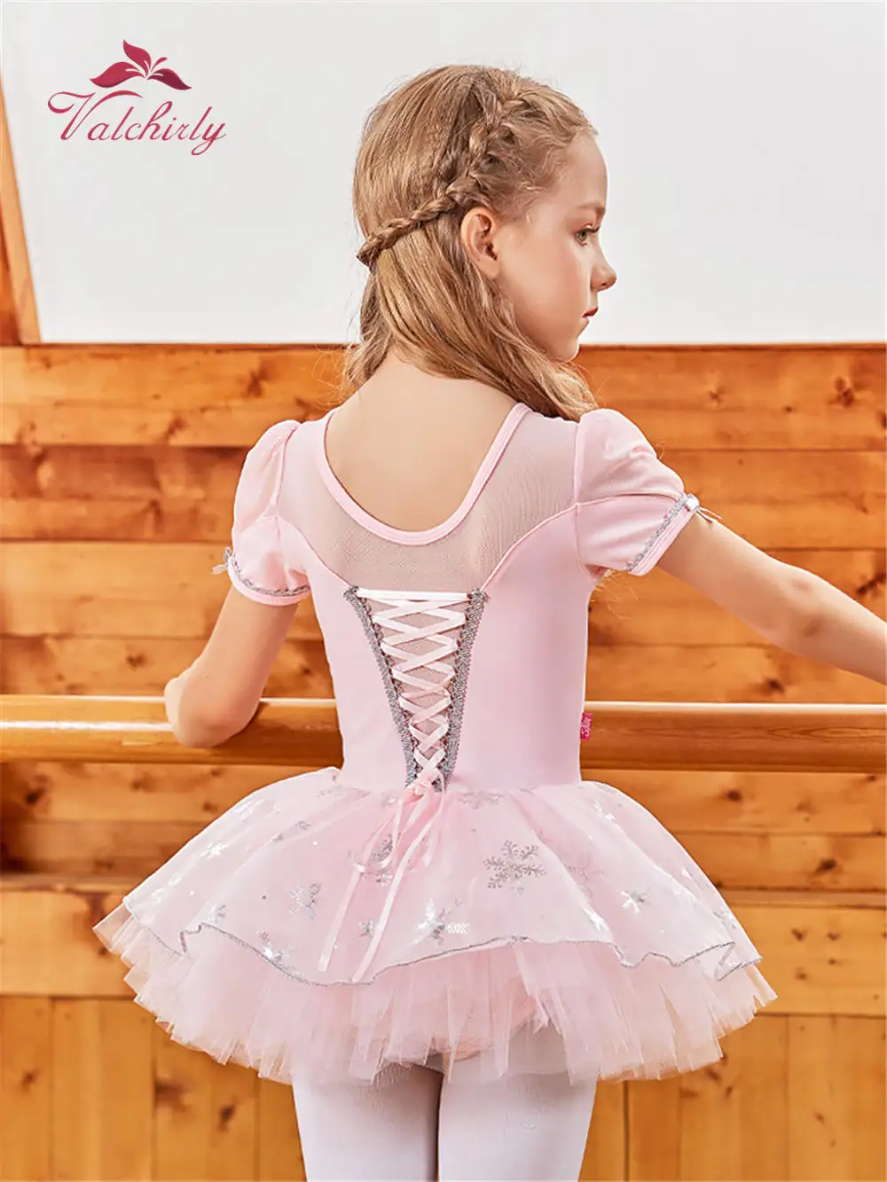 Ballerina Dress Girls  Snowflake Costume Classical Dance Costume Ballet Loetard Swimsuit for Kids