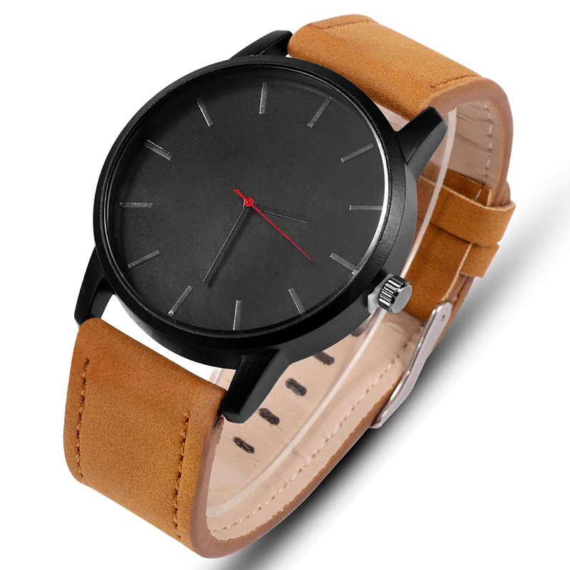 Reloj de cuarzo de cuero para Hombre, cronógrafo deportivo informal, de lujo, a la moda