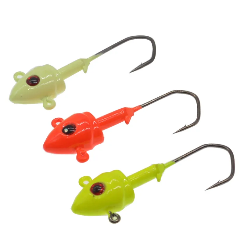 Simulation Fish Jig Head Hook  Soft Bait Worm Fishing Hooks 7g/10g/14g/21g/28g Jigs Lure