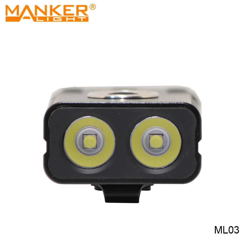 Type C Rechargeable Flashlights Manker ML03 Dual LED Torch Lights Built-in Battery Powered Lantern with USB Charging Discharging