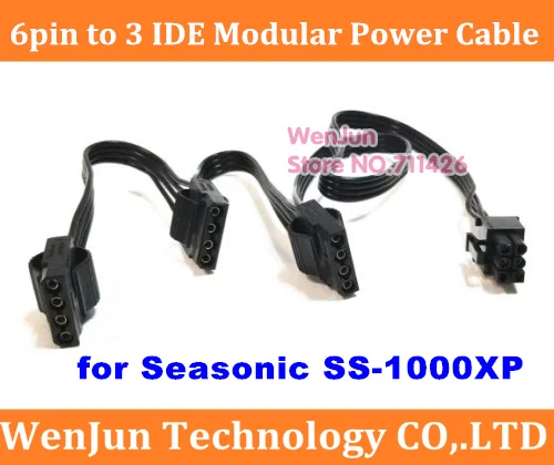 

Высококачественный модульный кабель питания PCI-E с 6-контактным разъемом 1–3 IDE molex 4-контактный для Seasonic SS-1000XP