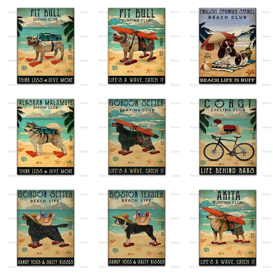 

Welsh Corgi Lovers Corgi Cycling Club Life BeHind Bars Retro Poster Beach Wall Art Prints Home Decor Canvas dog Lovers Gift